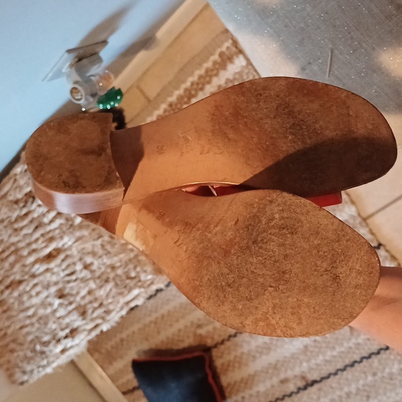 H il Sandalo rasberry pink leather slip on sandals slides 39 Italy - Picture 2 of 8